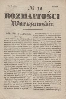 Rozmaitości Warszawskie. 1838, № 12 (13 lutego)