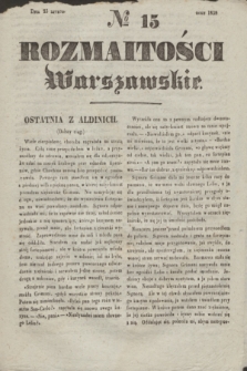 Rozmaitości Warszawskie. 1838, № 15 (23 lutego)