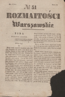 Rozmaitości Warszawskie. 1838, № 51 (18 lipca)