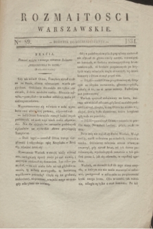 Rozmaitości Warszawskie : dodatek do Korrespondenta. 1834, Ner 89 ([4 listopada])