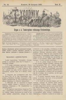 Tygodnik Rolniczy : Organ c. k. Towarzystwa rolniczego Krakowskiego. R.2, nr 35 (29 sierpnia 1885)