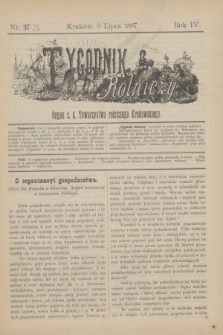 Tygodnik Rolniczy : Organ c. k. Towarzystwa rolniczego Krakowskiego. R.4, nr 28 (9 lipca 1887)