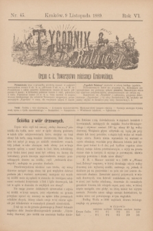 Tygodnik Rolniczy : Organ c. k. Towarzystwa rolniczego Krakowskiego. R.6, nr 45 (9 listopada 1889)