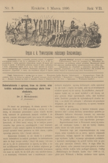 Tygodnik Rolniczy : Organ c. k. Towarzystwa rolniczego Krakowskiego. R.7, nr 9 (1 marca 1890)