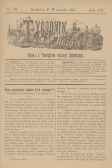 Tygodnik Rolniczy : Organ c. k. Towarzystwa rolniczego Krakowskiego. R.7, nr 39 (27 września 1890)