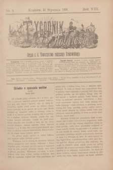Tygodnik Rolniczy : Organ c. k. Towarzystwa rolniczego Krakowskiego. R.8, nr 5 (31 stycznia 1891)