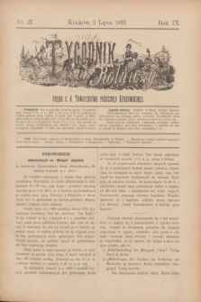 Tygodnik Rolniczy : Organ c. k. Towarzystwa rolniczego Krakowskiego. R.9, nr 27 (2 lipca 1892)