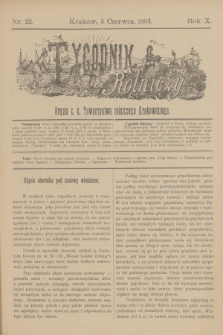 Tygodnik Rolniczy : Organ c. k. Towarzystwa rolniczego Krakowskiego. R.10, nr 22 (3 czerwca 1893)