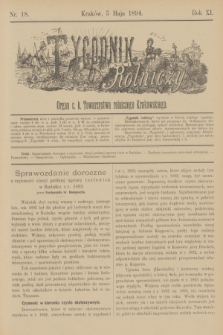 Tygodnik Rolniczy : Organ c. k. Towarzystwa rolniczego Krakowskiego. R.11, nr 18 (5 maja 1894)