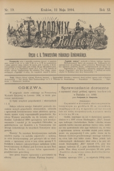 Tygodnik Rolniczy : Organ c. k. Towarzystwa rolniczego Krakowskiego. R.11, nr 19 (12 maja 1894)