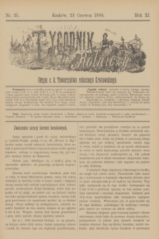Tygodnik Rolniczy : Organ c. k. Towarzystwa rolniczego Krakowskiego. R.11, nr 25 (23 czerwca 1894)