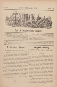 Tygodnik Rolniczy : Organ c. k. Towarzystwa rolniczego Krakowskiego. R.12, nr 2 (12 stycznia 1895)