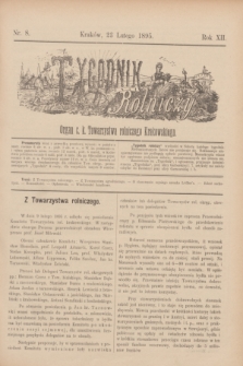 Tygodnik Rolniczy : Organ c. k. Towarzystwa rolniczego Krakowskiego. R.12, nr 8 (23 lutego 1895)