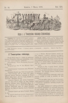 Tygodnik Rolniczy : Organ c. k. Towarzystwa rolniczego Krakowskiego. R.13, nr 10 (7 marca 1896)