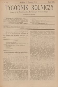 Tygodnik Rolniczy : Organ c. k. Towarzystwa Rolniczego Krakowskiego. R.19, nr 51 (19 grudnia 1902)