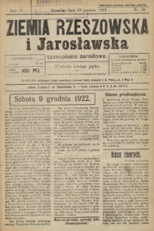 Ziemia Rzeszowska i Jarosławska : czasopismo narodowe. 1922, nr 50