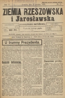 Ziemia Rzeszowska i Jarosławska : czasopismo narodowe. 1922, nr 51