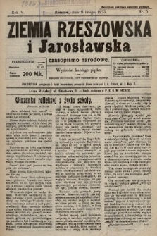 Ziemia Rzeszowska i Jarosławska : czasopismo narodowe. 1923, nr 6