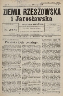 Ziemia Rzeszowska i Jarosławska : czasopismo narodowe. 1923, nr 8