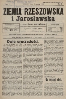 Ziemia Rzeszowska i Jarosławska : czasopismo narodowe. 1923, nr 9