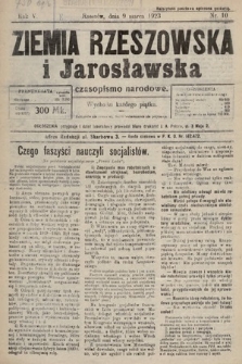 Ziemia Rzeszowska i Jarosławska : czasopismo narodowe. 1923, nr 10