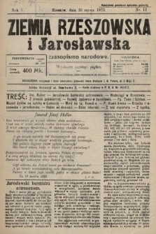 Ziemia Rzeszowska i Jarosławska : czasopismo narodowe. 1923, nr 11