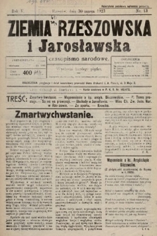 Ziemia Rzeszowska i Jarosławska : czasopismo narodowe. 1923, nr 13