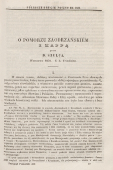 Przegląd Poznański : pismo sześciotygodniowe. T.13, Poszyt 7 (półrocze drugie 1851)
