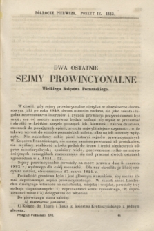 Przegląd Poznański : pismo sześciotygodniowe. T.16, Poszyt 4 (półrocze pierwsze 1853) + wkładka