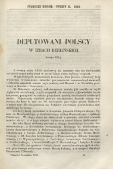 Przegląd Poznański : pismo sześciotygodniowe. T.17, Poszyt 2 (półrocze drugie 1853)