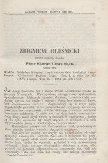 Przegląd Poznański : pismo sześciotygodniowe. T.20, Poszyt 1 [i.e.1/2] (półrocze pierwsze 1855) + wkładka