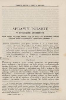 Przegląd Poznański : pismo sześciotygodniowe. T.26, Poszyt 1 (półrocze drugie 1858)