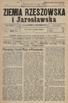 Ziemia Rzeszowska i Jarosławska : czasopismo narodowe. 1923, nr 19