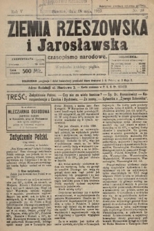 Ziemia Rzeszowska i Jarosławska : czasopismo narodowe. 1923, nr 20