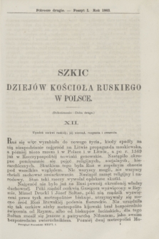 Przegląd Poznański : pismo sześciotygodniowe. T.36, Poszyt 1 (półrocze drugie 1863)