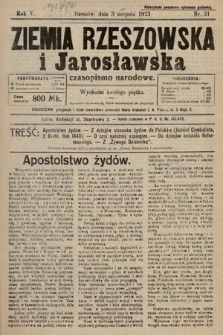Ziemia Rzeszowska i Jarosławska : czasopismo narodowe. 1923, nr 31