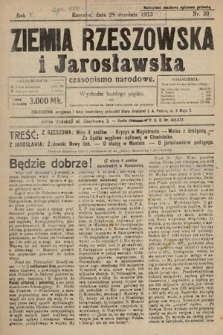 Ziemia Rzeszowska i Jarosławska : czasopismo narodowe. 1923, nr 39