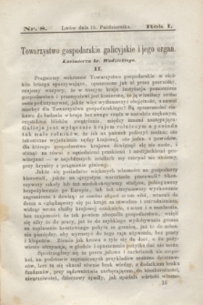 Rolnik : czasopismo rolniczo-przemysłowo-handlowe : organ urzędowy c. k. Towarzystwa gospodarskiego galicyjskiego. R.1, [T.1], Nr. 8 (15 października 1867)