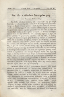 Rolnik : czasopismo rolniczo-przemysłowo-handlowe : organ urzędowy c. k. Towarzystwa gospodarskiego galicyjskiego. R.1, [T.1], Nr. 9 (1 listopada 1867)