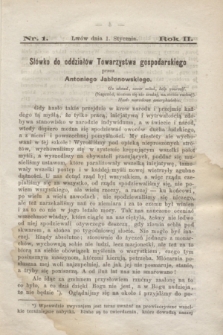 Rolnik : czasopismo rolniczo-przemysłowo-handlowe : organ urzędowy c. k. Towarzystwa gospodarskiego galicyjskiego. R.2, [T.2], Nr. 1 (1 stycznia 1868)