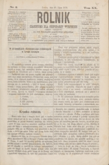 Rolnik : czasopismo dla gospodarzy wiejskich : organ urzędowy ces. król. Towarzystwa gospodarskiego galicyjskiego. T.19, Nr. 2 (31 lipca 1876)