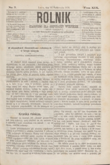 Rolnik : czasopismo dla gospodarzy wiejskich : organ urzędowy ces. król. Towarzystwa gospodarskiego galicyjskiego. T.19, Nr. 7 (15 października 1876)