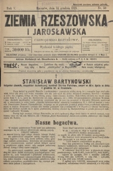 Ziemia Rzeszowska i Jarosławska : czasopismo narodowe. 1923, nr 50