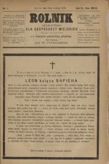 Rolnik : czasopismo dla gospodarzy wiejskich : organ urzędowy c. k. Towarzystwa gospodarskiego galicyjskiego. R.11, T.23, Nr. 5 (20 września 1878)