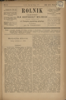 Rolnik : czasopismo dla gospodarzy wiejskich : organ urzędowy c. k. Towarzystwa gospodarskiego galicyjskiego. R.12, T.24, Nr. 2 (6 lutego 1879)
