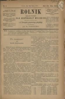 Rolnik : czasopismo dla gospodarzy wiejskich : organ urzędowy c. k. Towarzystwa gospodarskiego galicyjskiego. R.12, T.24, Nr. 5 (20 marca 1879)