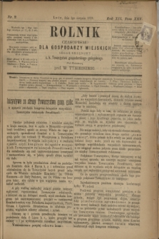 Rolnik : czasopismo dla gospodarzy wiejskich : organ urzędowy c. k. Towarzystwa gospodarskiego galicyjskiego. R.12, T.25, Nr. 2 (2 sierpnia 1879)