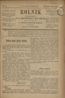 Rolnik : czasopismo dla gospodarzy wiejskich : organ urzędowy c. k. Towarzystwa gospodarskiego galicyjskiego. R.12, T.25, Nr. 5 (24 września 1879)