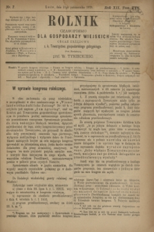 Rolnik : czasopismo dla gospodarzy wiejskich : organ urzędowy c. k. Towarzystwa gospodarskiego galicyjskiego. R.12, T.25, Nr. 7 (23 października 1879)