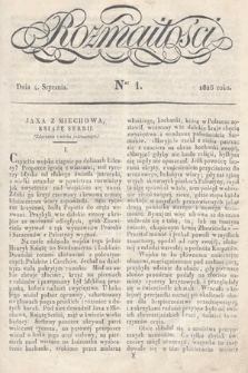 Rozmaitości : pismo dodatkowe do Gazety Lwowskiej. 1828, nr 1